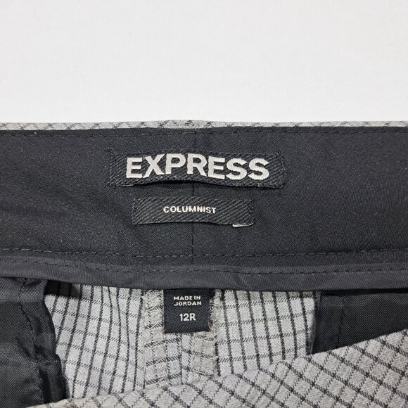 Express Gray Tailored Trousers with Flat-Front Design - Picture 2 of 7